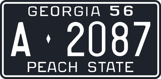 乔治亚州1956年车牌图片下载