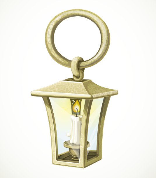 里面有蜡烛的古铜灯笼图片下载