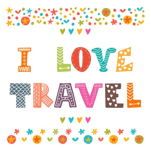 我爱旅行手绘字母可爱图片下载