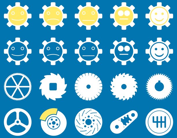 工具和微笑齿轮图标图片下载