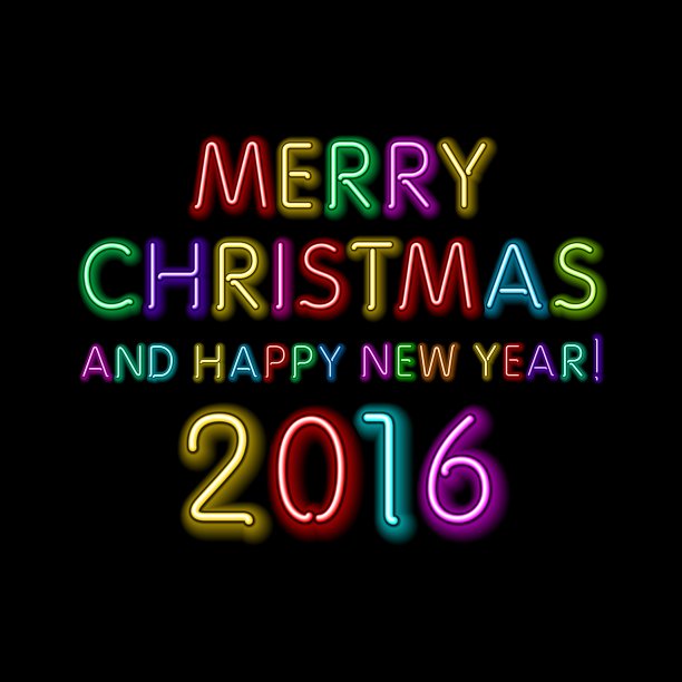 霓虹和散景圣诞贺卡图片下载