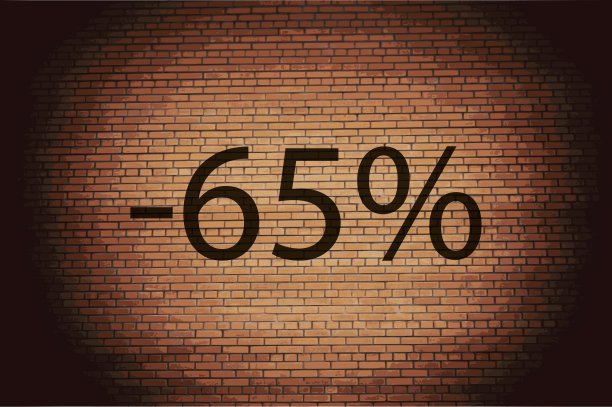 65%折扣图标符号平坦现代网络图片下载