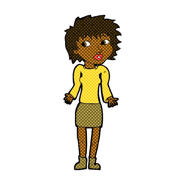 漫画中的女人耸了耸肩图片下载