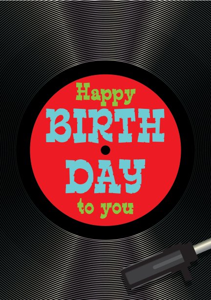 模板贺卡生日快乐的乙烯基图片下载