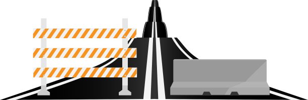 沥青路面和障碍物图片下载