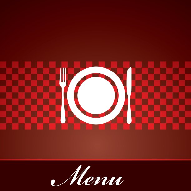 餐厅菜单设计用餐叉和餐刀图片下载