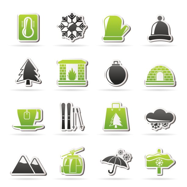 冬季运动和放松图标图片下载