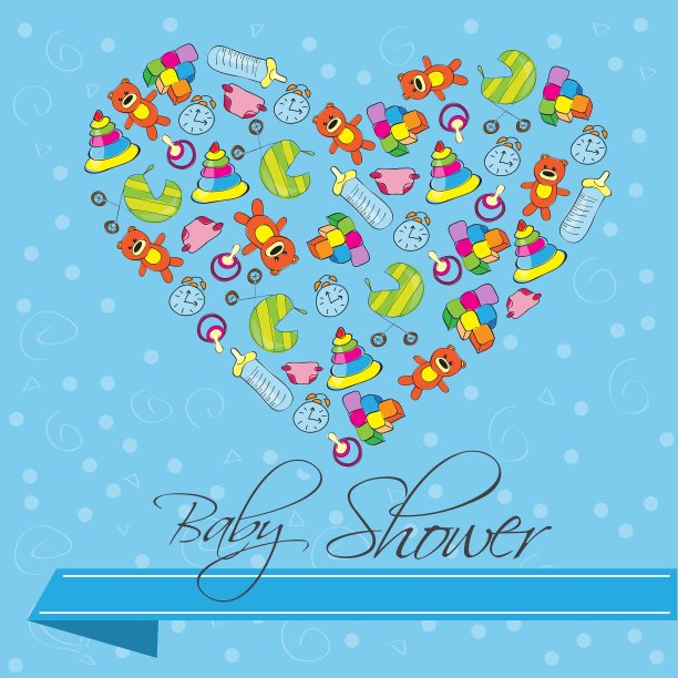 婴儿派对邀请函图片下载