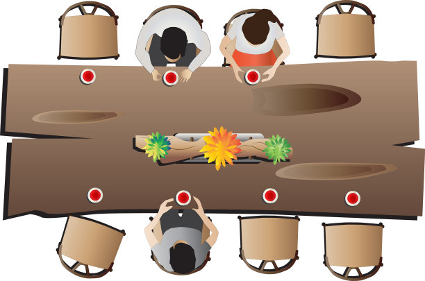 餐厅家具顶视图设置4图片下载