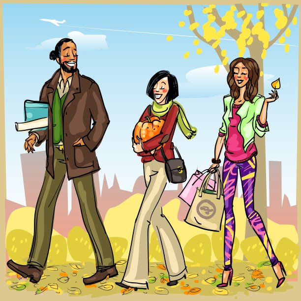 快乐的人带着购物袋图片下载