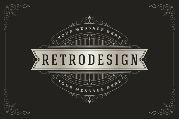 繁体书法字母会徽模板图片下载