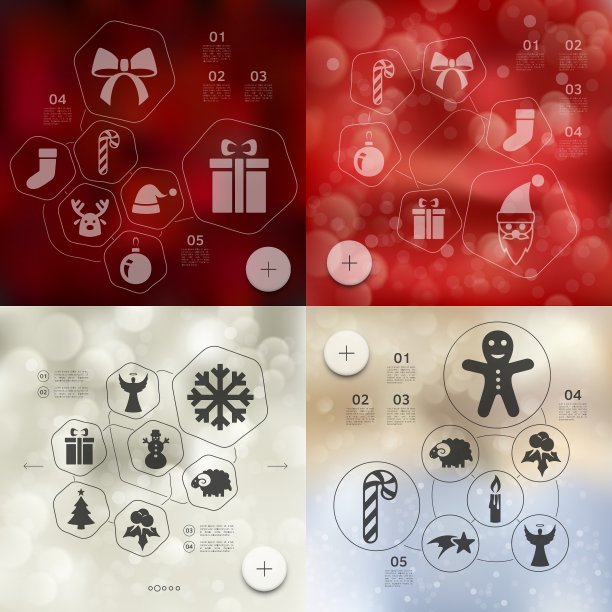 无焦点背景的圣诞信息图表图片下载