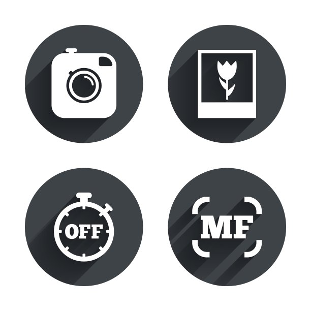 相机图标手动对焦和微距标志图片下载