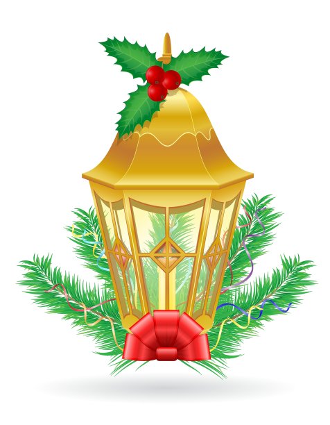 圣诞复古街灯图片下载