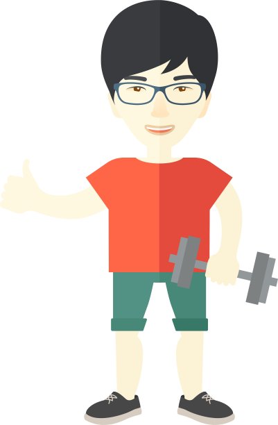 男人拿着哑铃站着图片下载