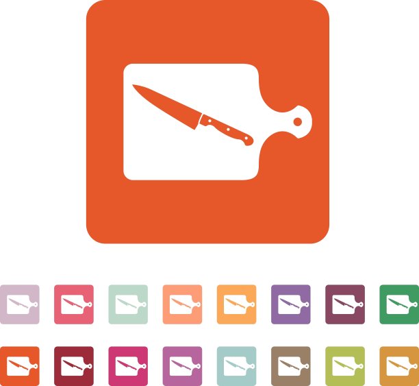 砧板和刀的图标厨师和图片下载