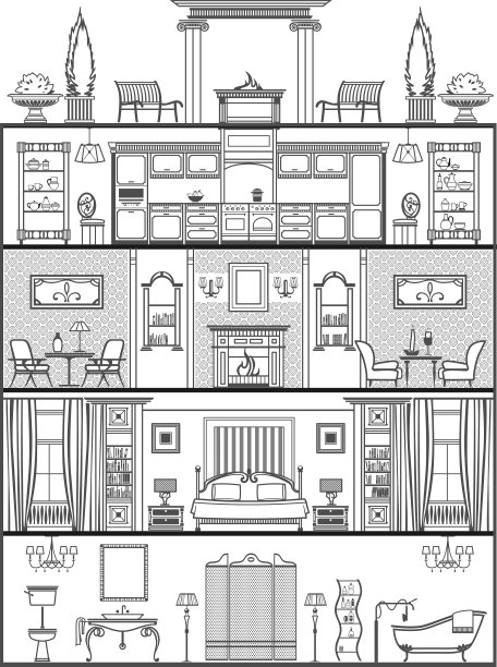 房子内部轮廓图片下载