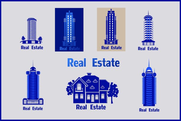 一套图标房地产图片下载