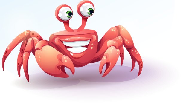 天空背景上的快乐螃蟹图片下载