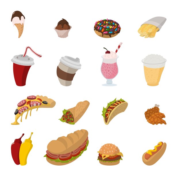 快餐卡通图标图片下载