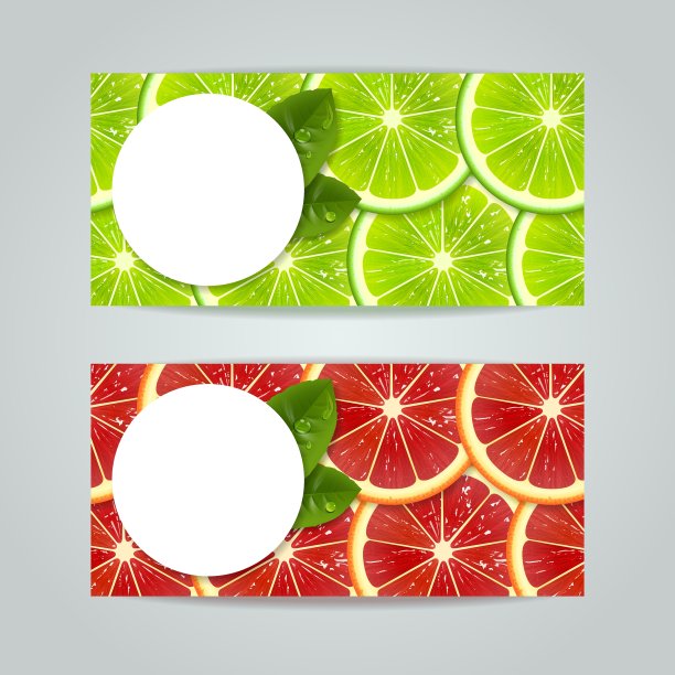 挂着柑橘类水果的横幅图片下载