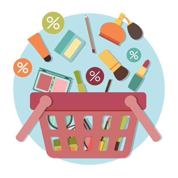 化妆品进入了篮子图片下载