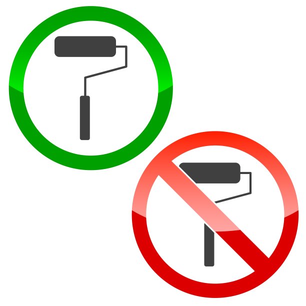 油漆辊许可标志设置图片下载