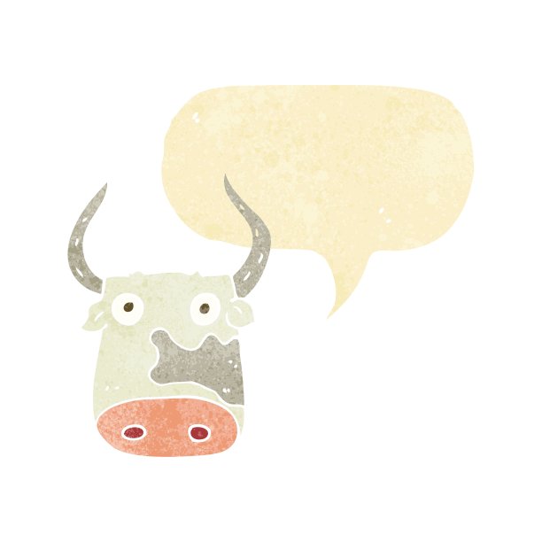 卡通牛与语音泡泡图片下载