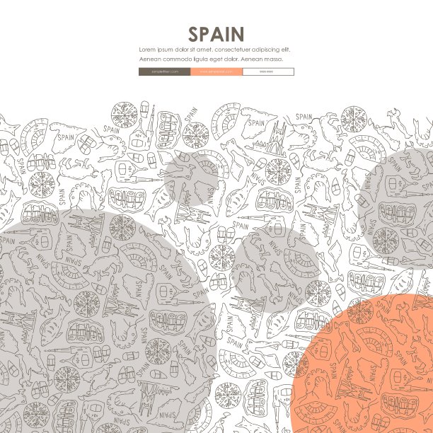 西班牙涂鸦网站模板设计图片下载