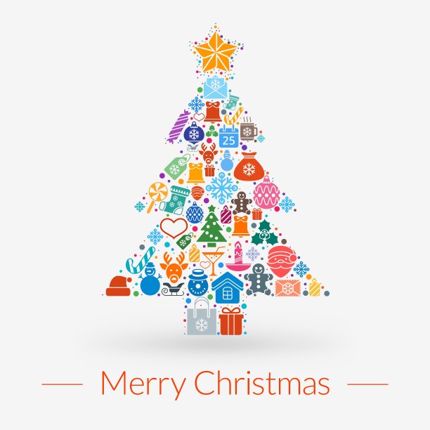 圣诞贺卡的图标和象征图片下载