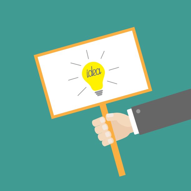 商人手里拿着点子牌灯泡图片下载