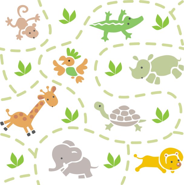 无缝模式与有趣的非洲动物图片下载