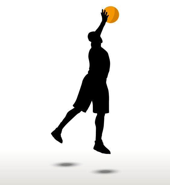 篮球运动员在扣篮姿势苗条图片下载