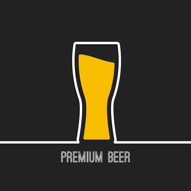 装有黄色液体的啤酒杯图片下载