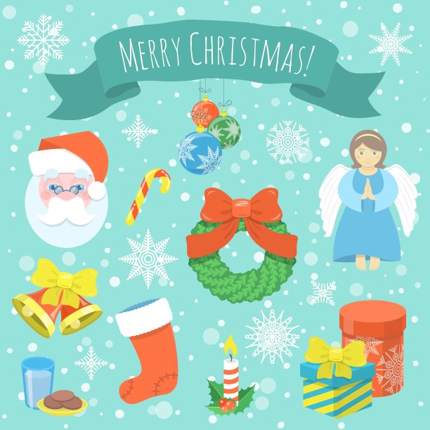 丰富多彩的圣诞节图标图片下载