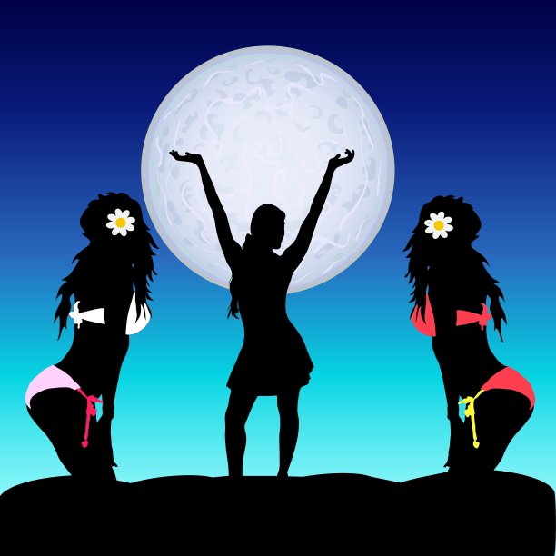 月光下的女孩图片下载