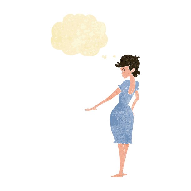 卡通美女用思想看着指甲图片下载