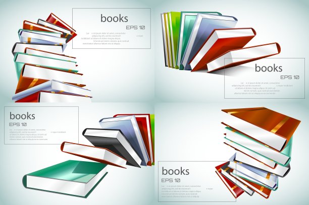 书3d孤立在白色图片下载