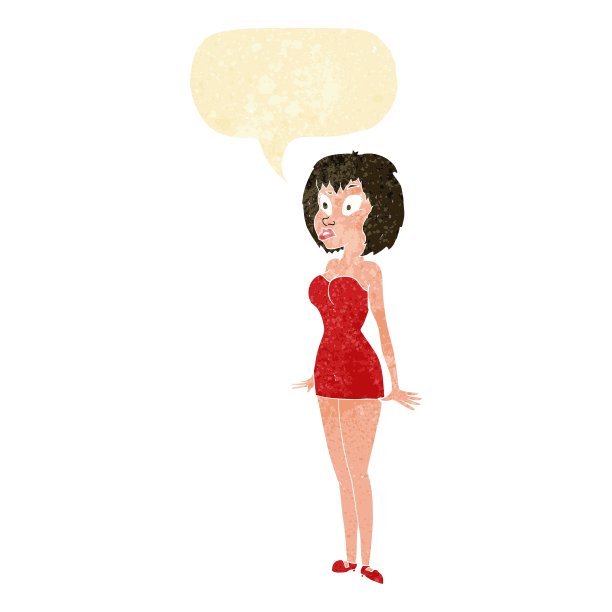 卡通中穿着短裙的女人惊讶地讲话图片下载