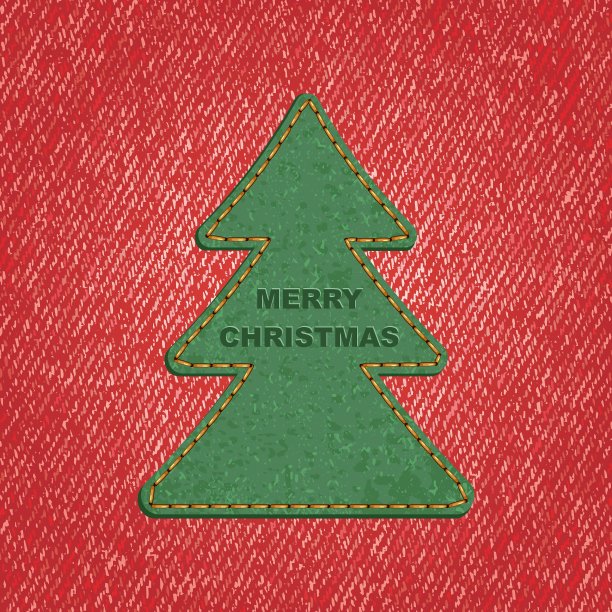 牛仔裤背景皮革圣诞树图片下载