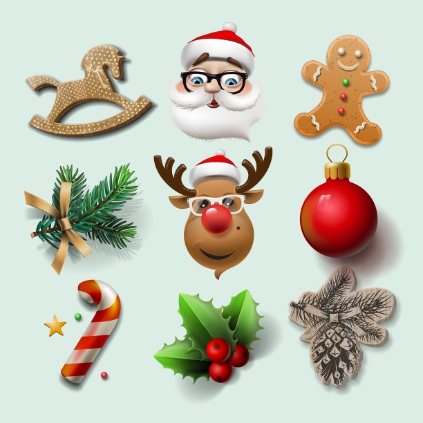 圣诞节图标对象图片下载
