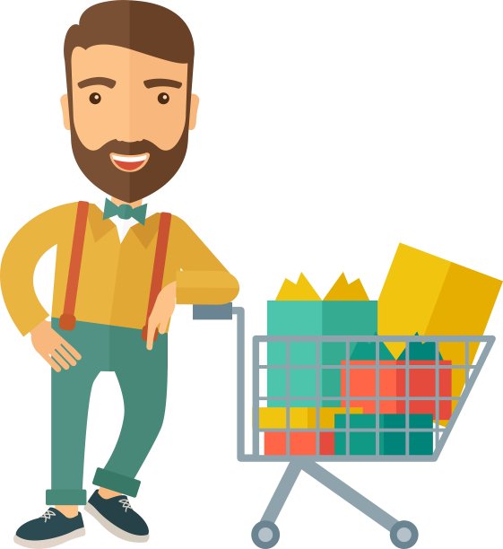 推着购物车的人图片下载