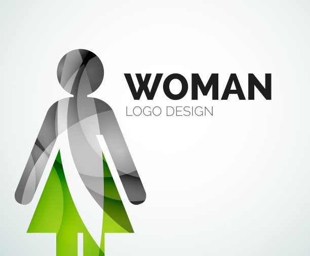 彩色抽象标志女性图标图片下载