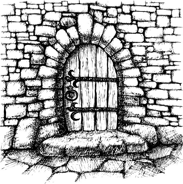 石墙上有一道拱门图片下载