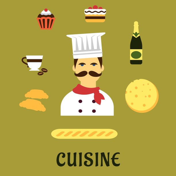 法国国菜的平面图标图片下载