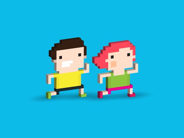 像素的跑步者图片下载