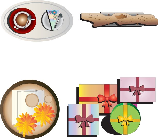 桌子装饰顶视图设置4图片下载