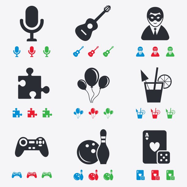 游戏保龄球和益智图标娱乐图片下载