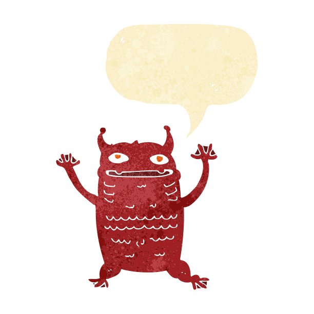 卡通小怪物与语音泡泡图片下载
