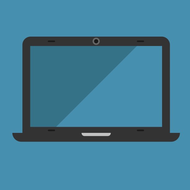 平板图标笔记本孤立在蓝色backgro图片下载